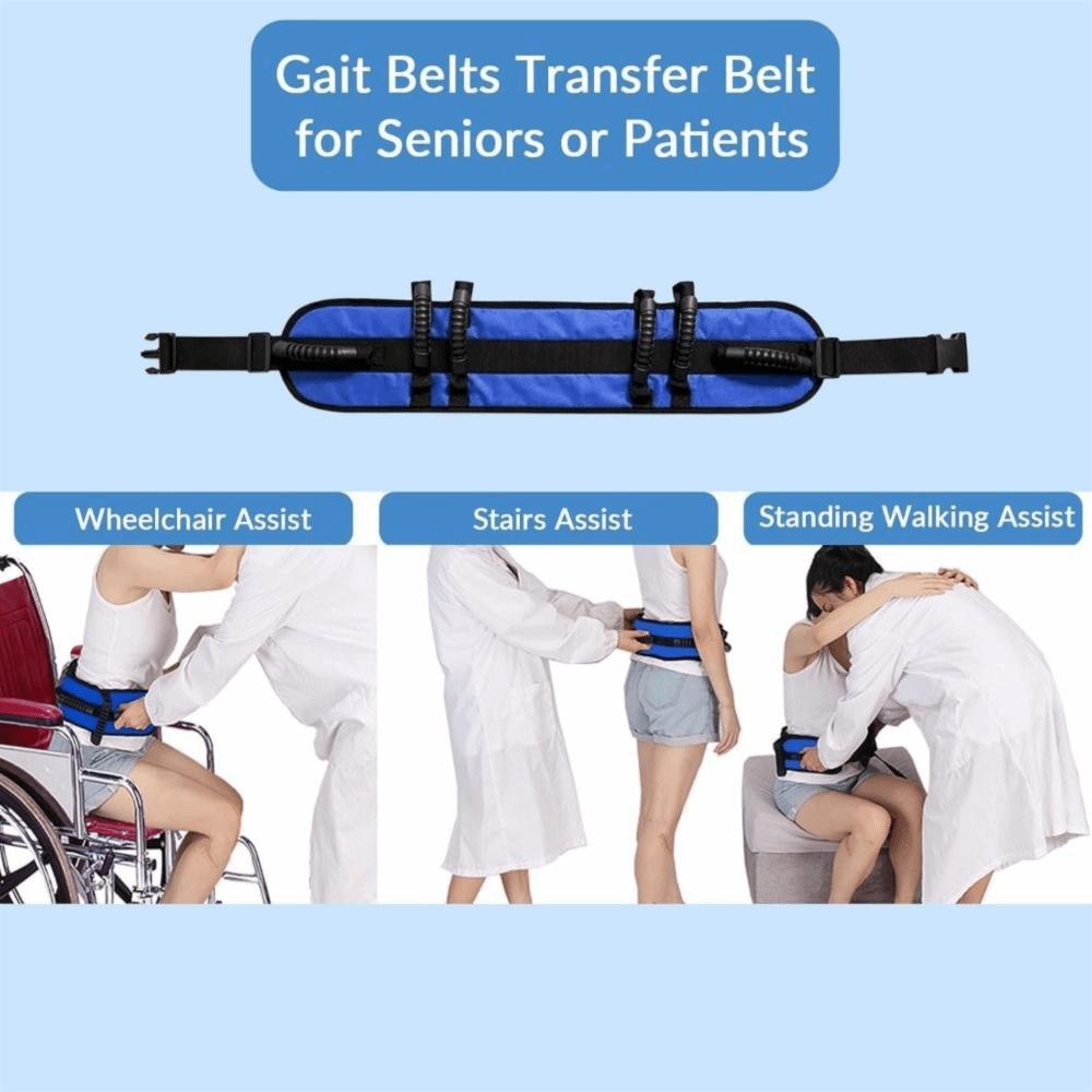 Anti-Slip Gait Belt for Seniors 6 Nylon Padded Handles Walking Assist Aid  Patients