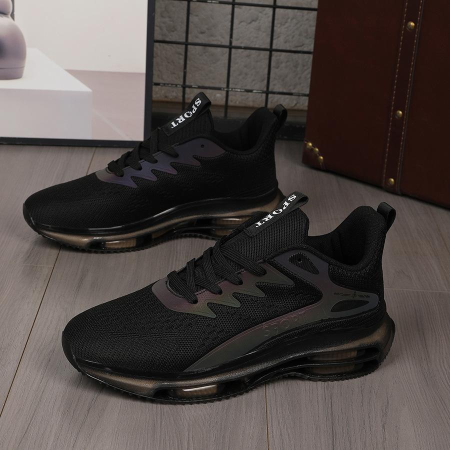 

2025 новая дышащая летняя мужская обувь повседневная универсальная спортивная обувь для бега мужская трендовая легкая нескользящая обувь с воздушной подушкой 48 чёрный