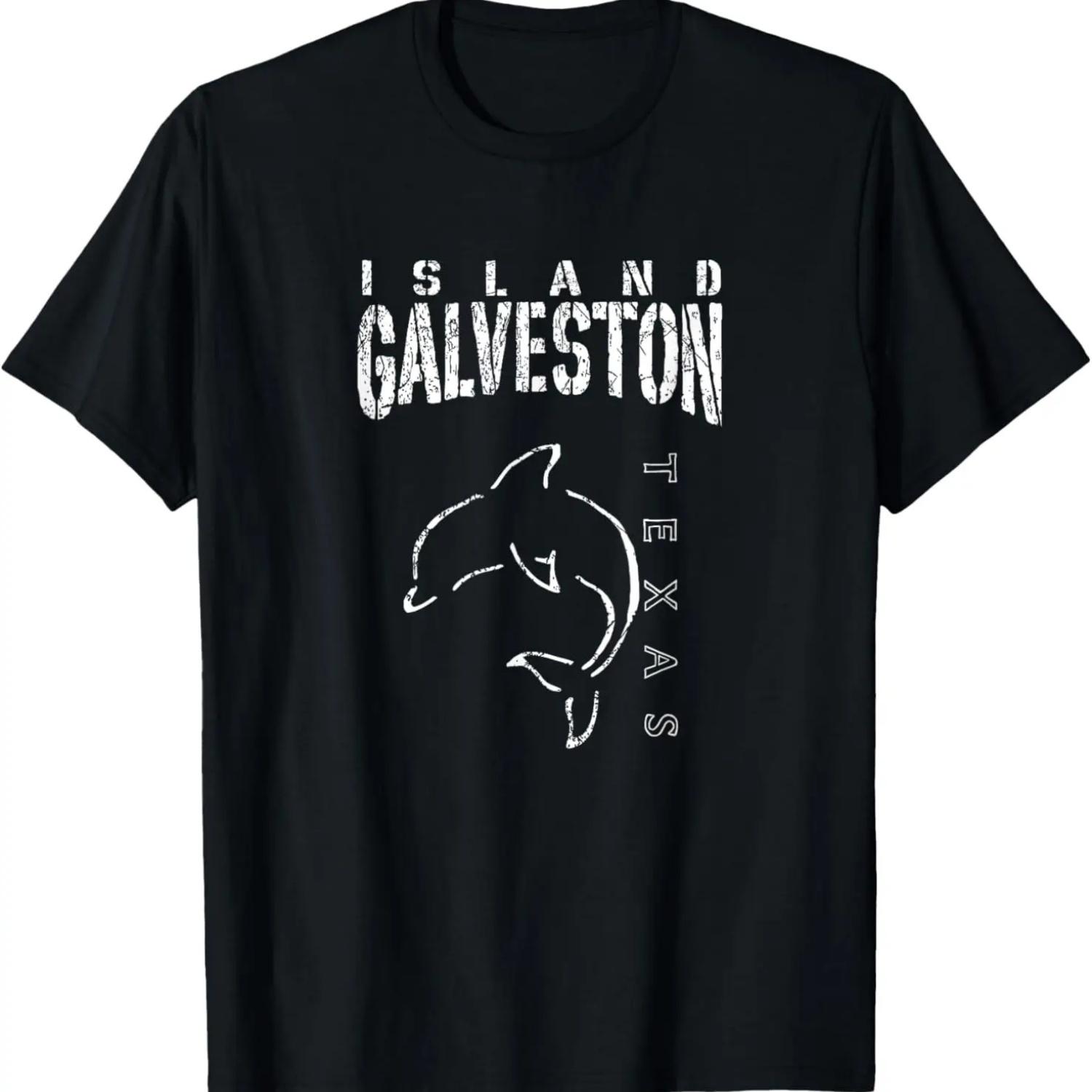 Galveston Island Souvenir Dolphin, Texas T-Shirt S