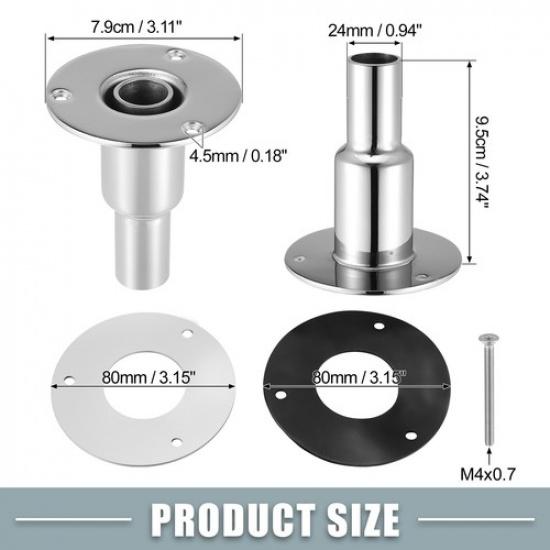 Universal Straight Thru Hull Exhaust Skin Fitting with Screws and Nuts Pack of 1