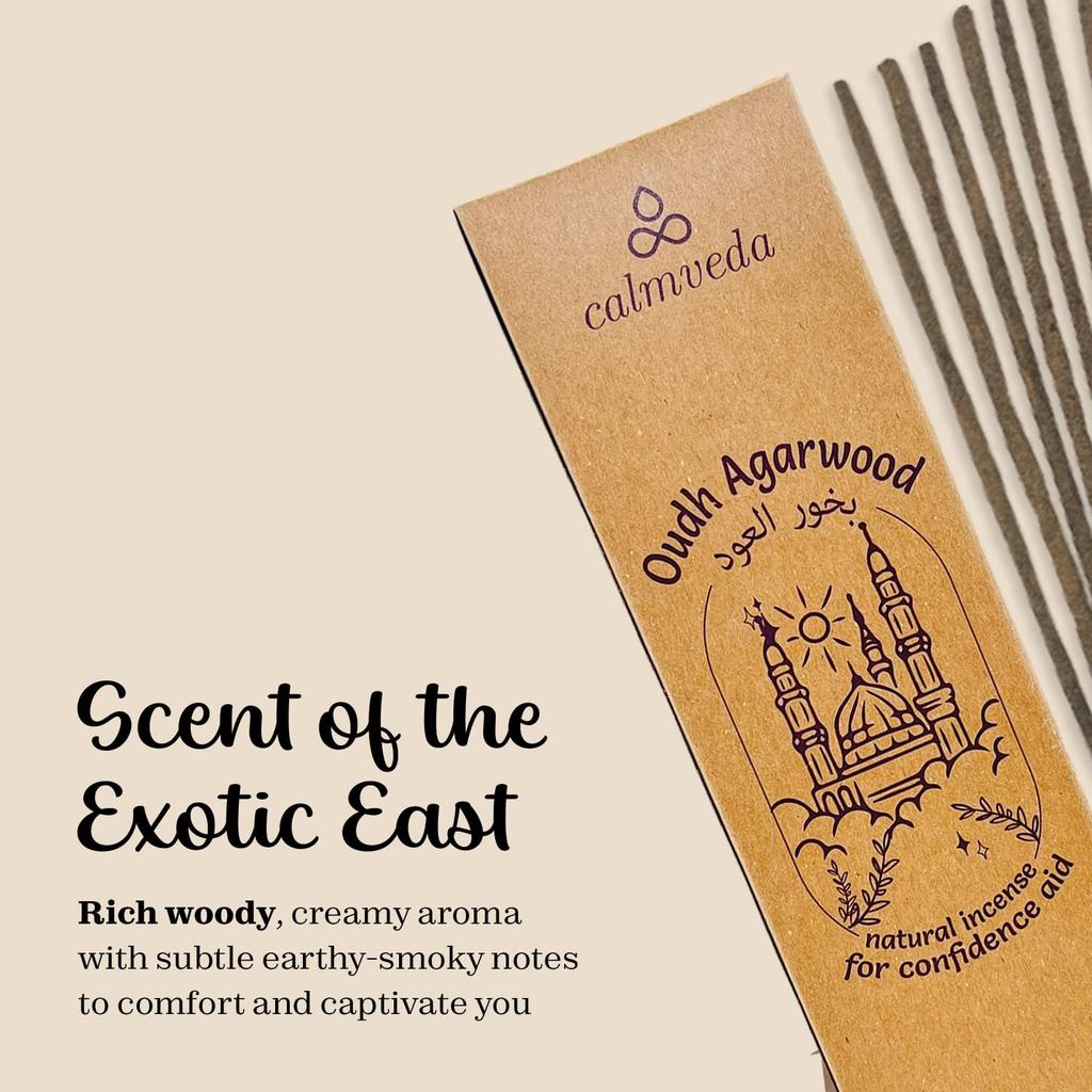Mystic Oud Agarwood Incense Sticks - (40+Sticks, 9 inch) Thick Natural Resin Incenses