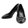 LOUIS VUITTON Monogram flower pumps Round toe black leather flour Women Used