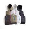 Unisex Reversible Color Block Hooded Cotton Vest - Korean Style for Autumn/Winter (1137)