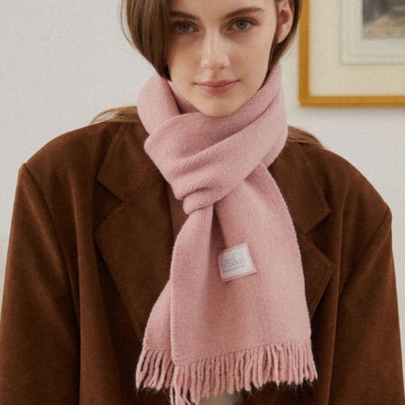 

TATIANA Soft Petite Tassel Muffler MF8104 5 Colors BROWN