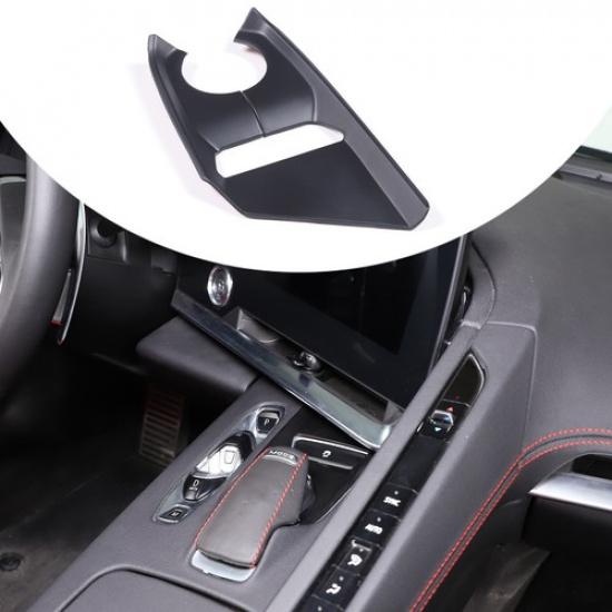Matte Black ABS Mode Selector Console Base Cover Trim For C8 Corvette -25