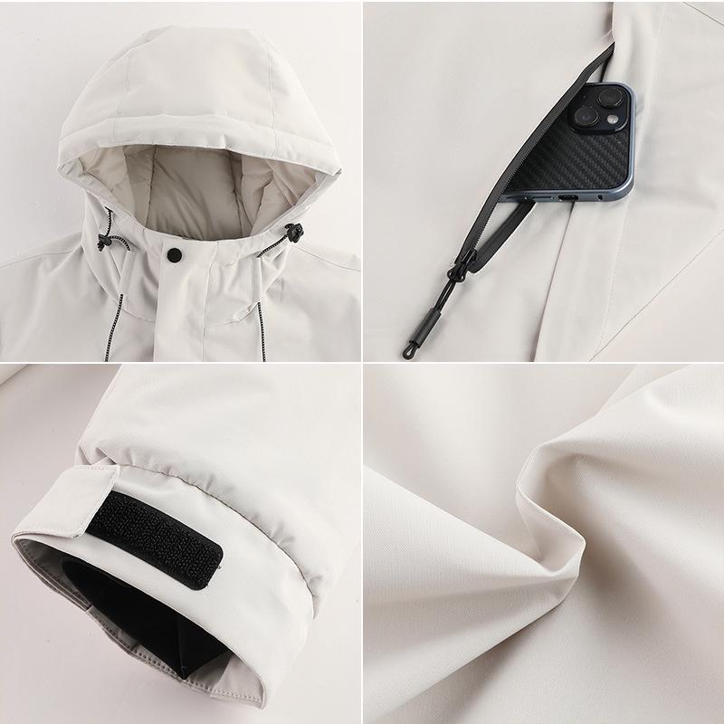 Unisex Graphene Hooded Jacket: Casual, Warm, and Ideal for Mountaineering.