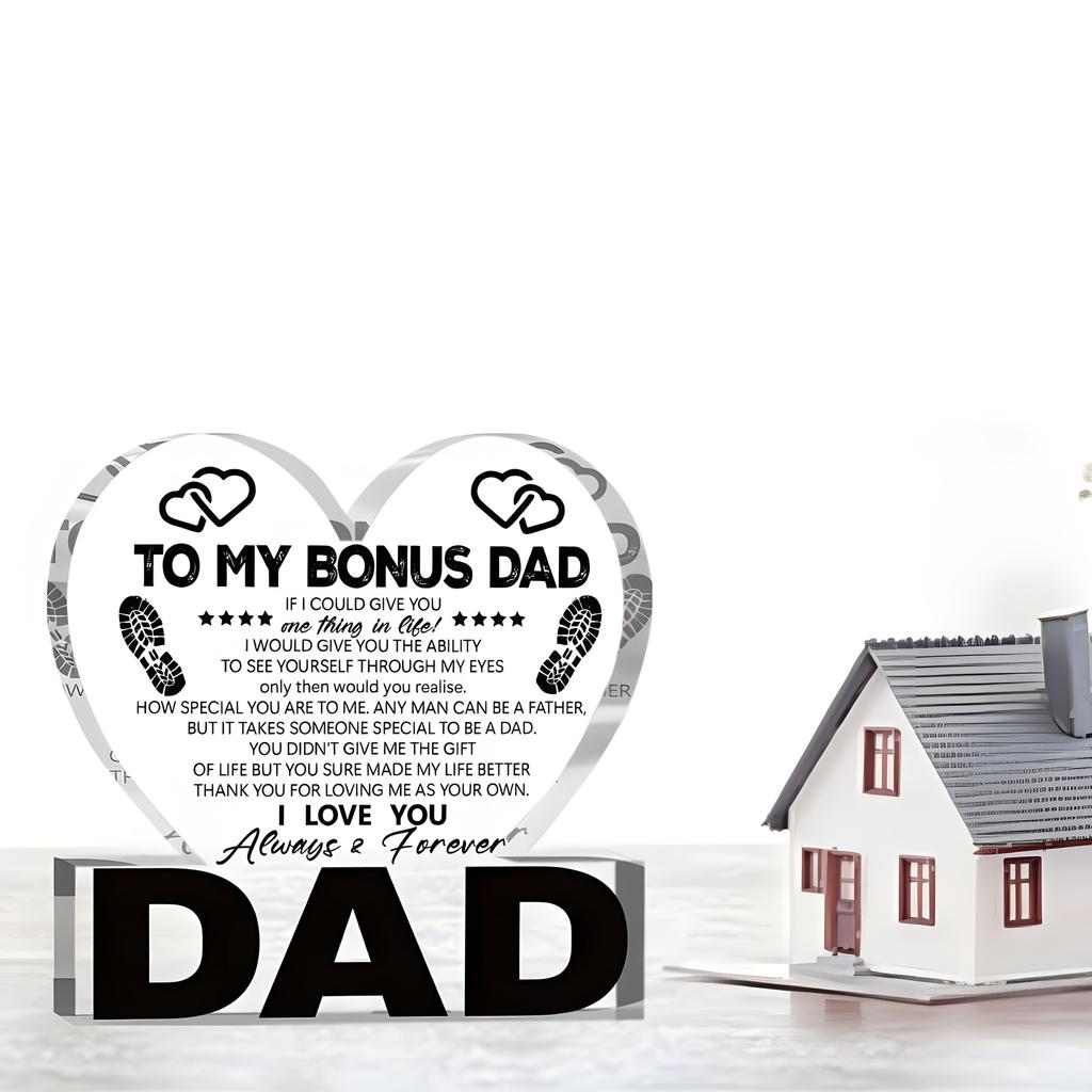  1pc Acrylic Heart-Shaped Ornament | Classic Style, Frameless, Ideal for Father'S Day, Thanksgiving, Birthday Gifts- Acrylic Desktop Ornament