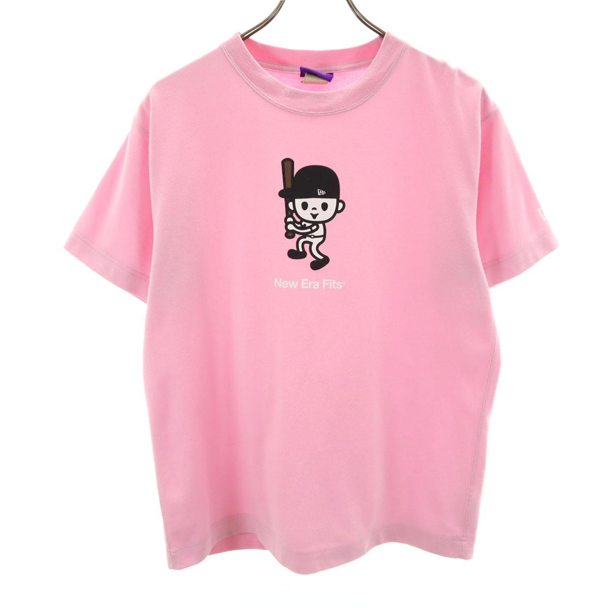

NEW ERA Short sleeve T-shirt S pink Men s Used