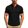 Herren Kurzarm Kragen T-Shirt Lässig Revers Top