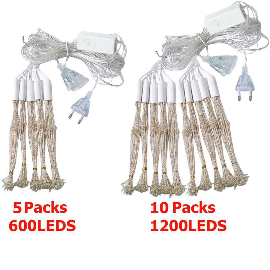 5/10 Pack Plug in Starburst Sphere Lights Waterproof Connectable Firework Light Outdoor Copper Wire Christmas Fairy Light