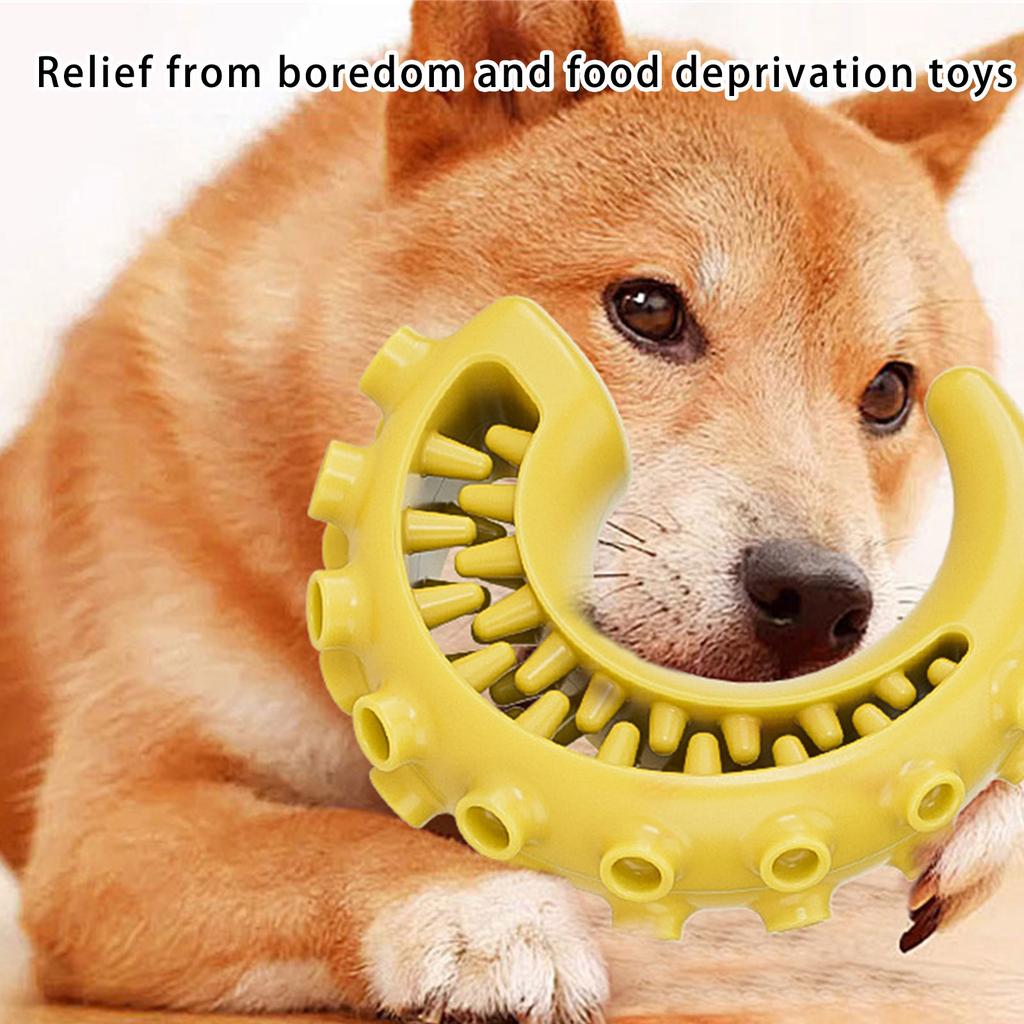 Slow Feeder Dog Toy Tentacle Chew Bone With Treat Dispenser Design Durable Rubber For Dental Health Stress Relief