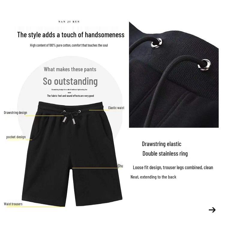 Herren Schnelltrocknende 100% Baumwolle 5-Zoll Sommer-Shorts