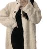 Lamb wool imitation fur jacket women's clothing long coat over the knee design imitation rabbit velvet thickened loose stand-up collar hair