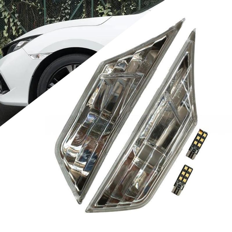 LED Side Marker Lights Smoked Lens Sequential Turn Signal for 2016-2021 FC1 Bumper Reflector