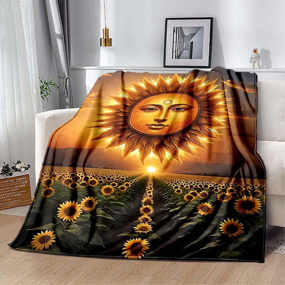 1pc Sunflower Pattern Blanket Comfortable Soft Lightweight Perfect for Travel Camping Picnics Sofa Office Bed Living Room Ideal Gift for Friends