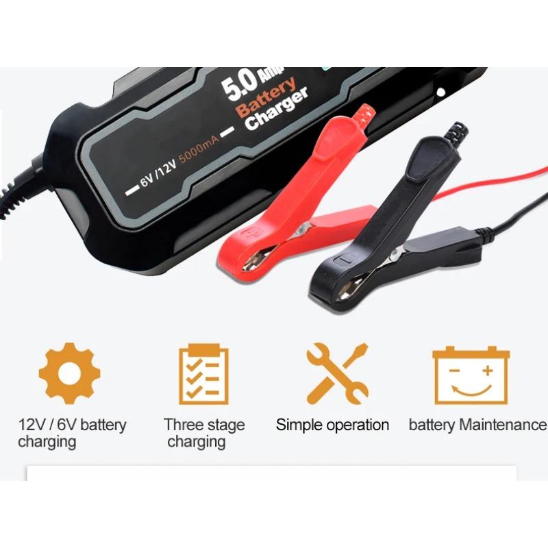Wielozabezpieczeniowa 5000mA Ładowarka Akumulatora Samochodowego 6V/12V Pełna Automatyczna Inteligentna Ładowarka Akumulatora Samochodowego Motocyklowego dla Samochodów