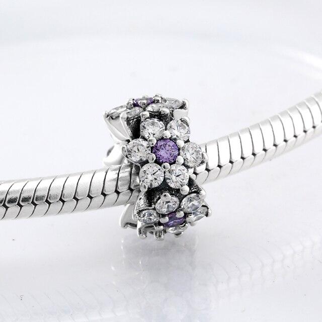 Perles fines en argent sterling 925 de forme ronde La famille est là où l'amour grandit Perles fines à faire soi-même adaptées aux bracelets à breloques originaux Fabrication de bijoux