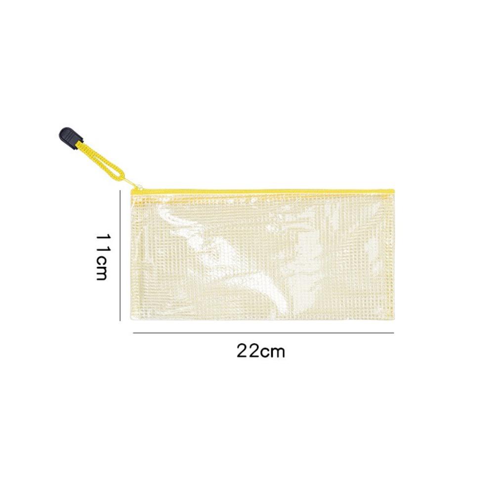 Thick Mesh Zipper Pouch Waterproof Bill Storage Bag Multipurpose Stationery Organizer  Students