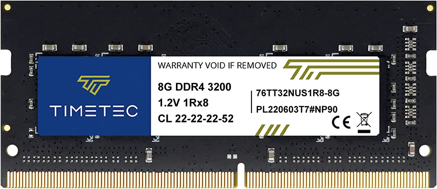 

Timetec Hynix IC Laptop Memory DDR4 3200MHz 260 Pin SODIMM PC4-25600 (3200Mhz 8GB)