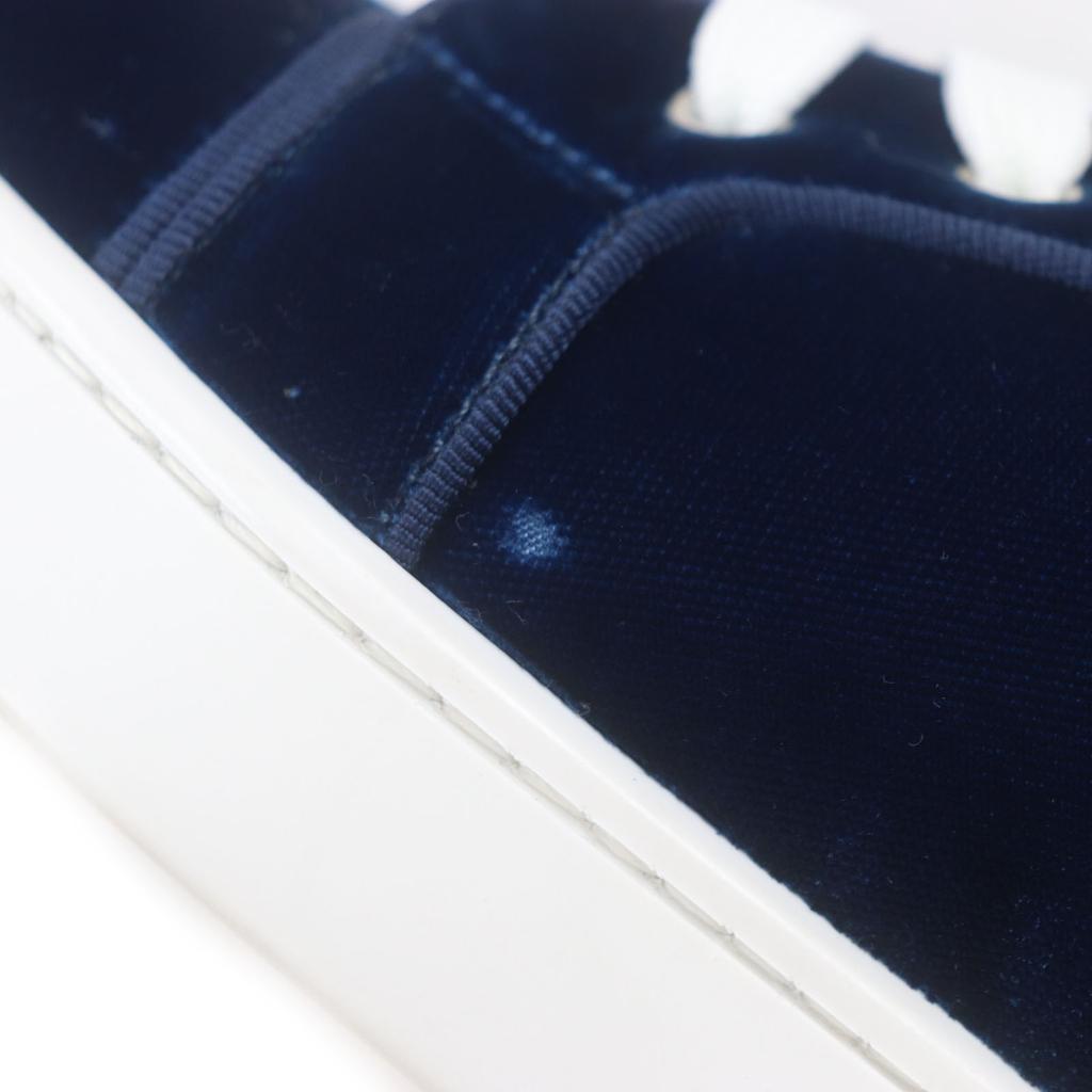 Ausgezeichnete Christian Louboutin High-Top-Sneaker LOUIS ORLATO FLAT blauer Samt 40 Gebraucht