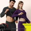 Men's and Women's Fleece-lined Crew Neck Warm Underwear Set: Heat-generating, Cold-proof, Pure Cotton for Autumn.