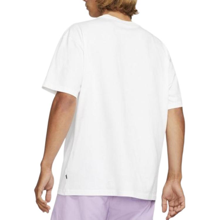 Nike SB Logo Print Skateboard Crew Neck T-Shirt Men Tops White DV2679-100