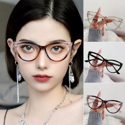 Fashion Transparent Frame Anti-UV Blue Rays Glasses Ultra-light Vision Care Computer Goggles PC Myopia Glasses Frame Women Girls