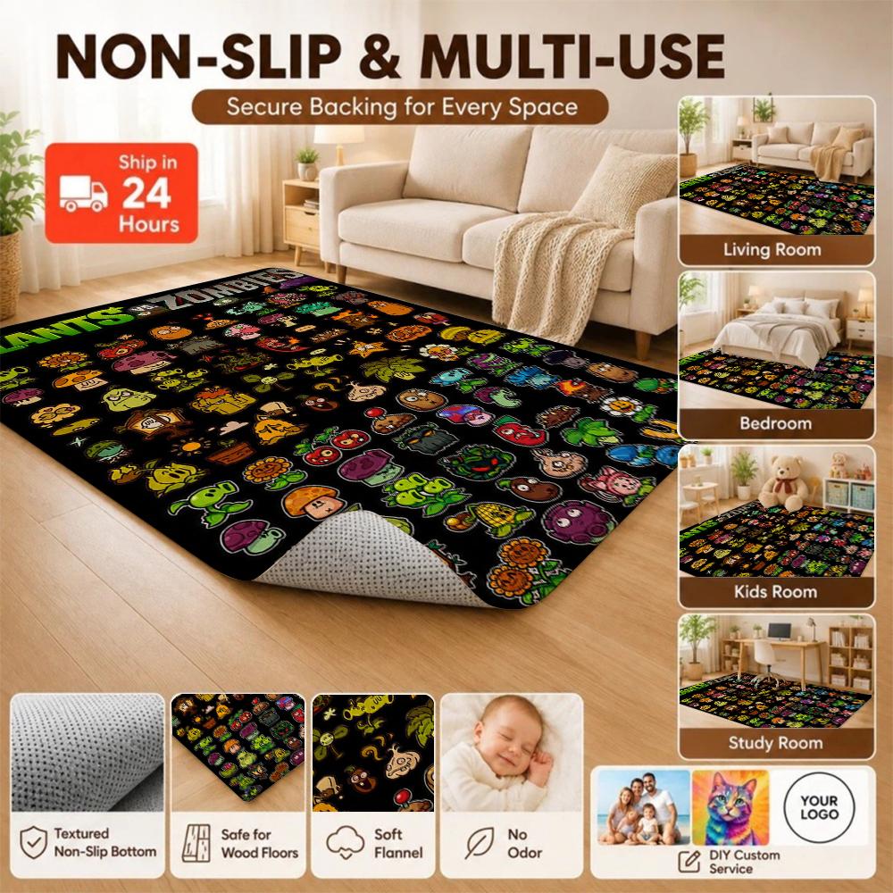 Plants Vs Zombies Carpet Living Room And Bedroom Mats Floor Mats Doormat Office Chair Cushion Room