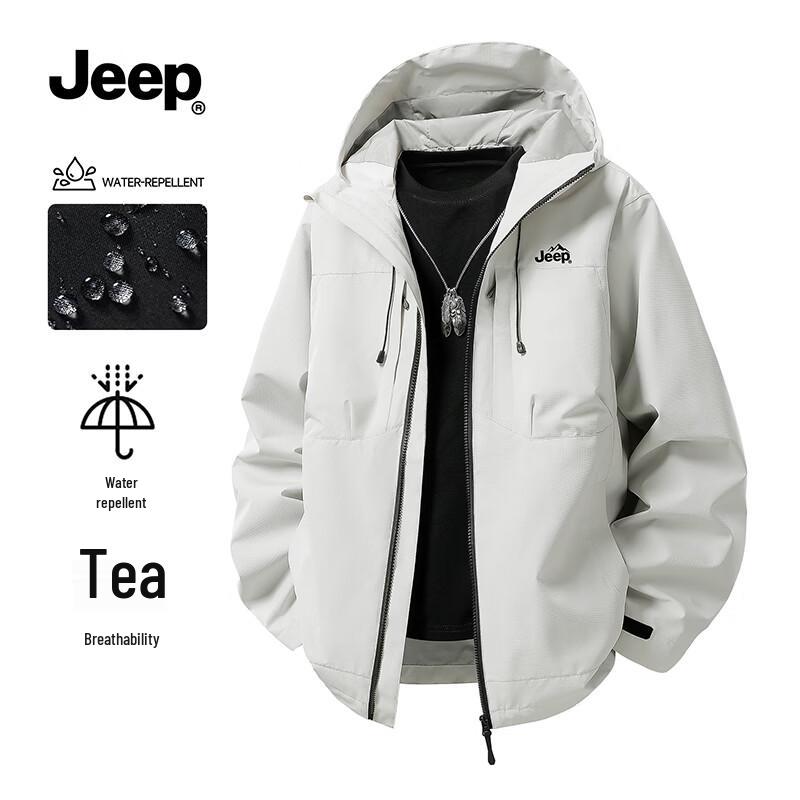 

Мужская водонепроницаемая ветровка Jeep с капюшоном и множеством карманов M