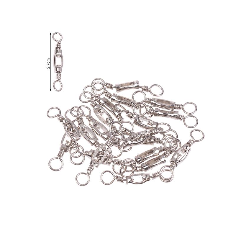 

20 Pcs Fishing Universal Swivel Heavy Duty Stainless Steel Swivels Saltwater Fishing Connector Terminal Tackle