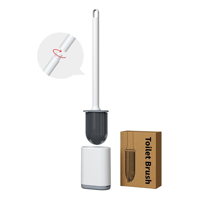 

Мягкая резиновая туалетная щетка, настенный пластиковый набор туалетных щеток, без мертвых углов, с чистящей щеткой с основанием белый