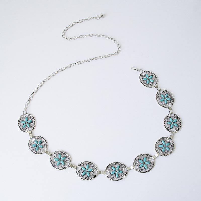 Women's High-end Boho Style Waist Chain Turquoise High Quality Retro Women's Waist Chain