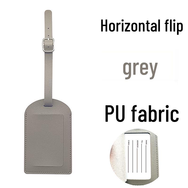 Available: Thickened PU Leather Luggage Tag - Horizontal/Vertical Flap with Pocket and Buckle, Includes Signature Paper.