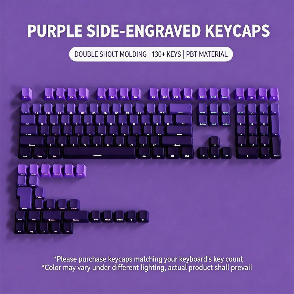 Xiaomi Side-printed Gradient Keycaps with PBT Contour Backlighting, Bottom-lit Design, Compatible with 60/75/68/87/104 Gaming Keyboards