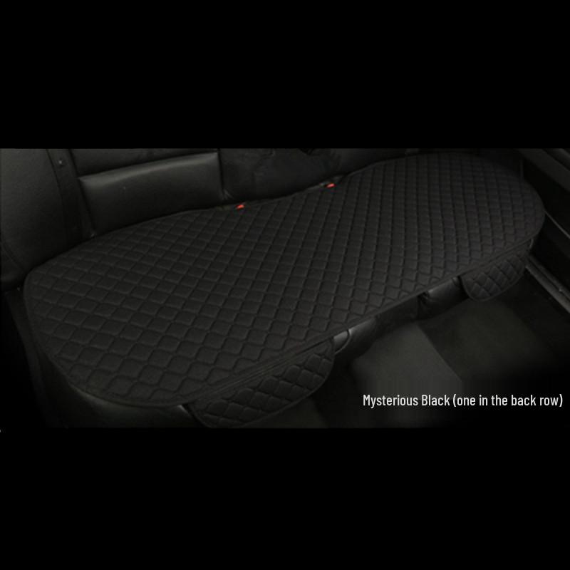All-Season Breathable Linen Car Seat Cushion Set with Polka Dot Embroidery