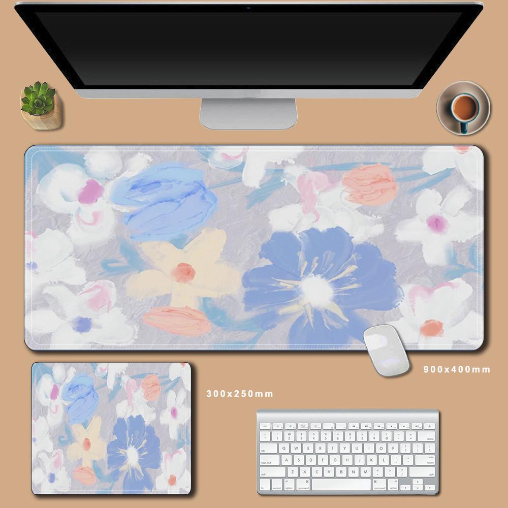 Flower Large Mouse Pad XXL Small Fresh Mousepad Cartoon Office Desk Pads Rubber Anti Slip Carpet Computer Office Accessories