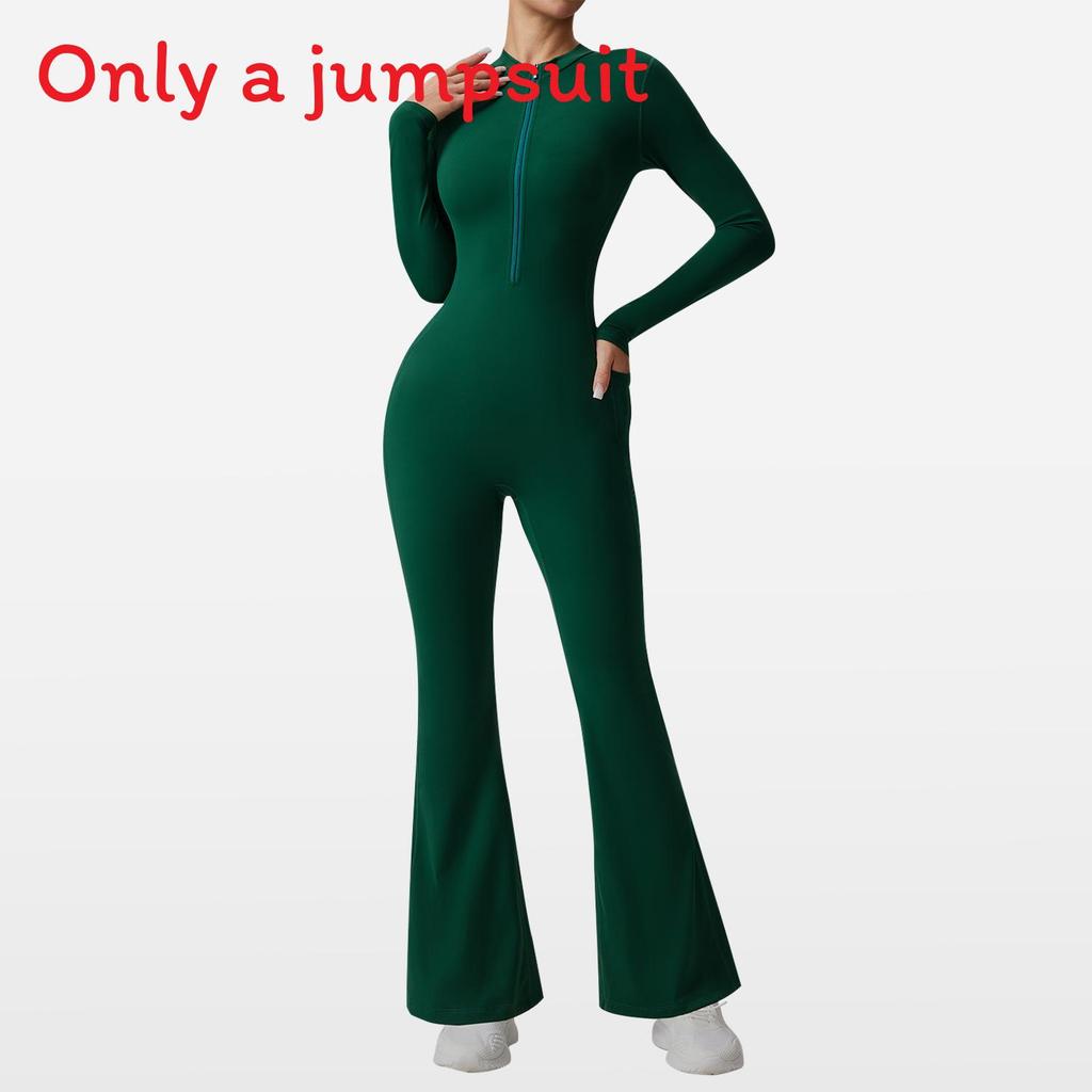 Yoga Jumpsuit With Moisturewicking Fabric Long Sleeve For Fitness And Workout