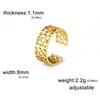 Skyrim Barcelona Flower Square Ring Women Adjustable Stainless Steel Gold Color Aesthetic Rings Fashion Wedding Jewelry Gift