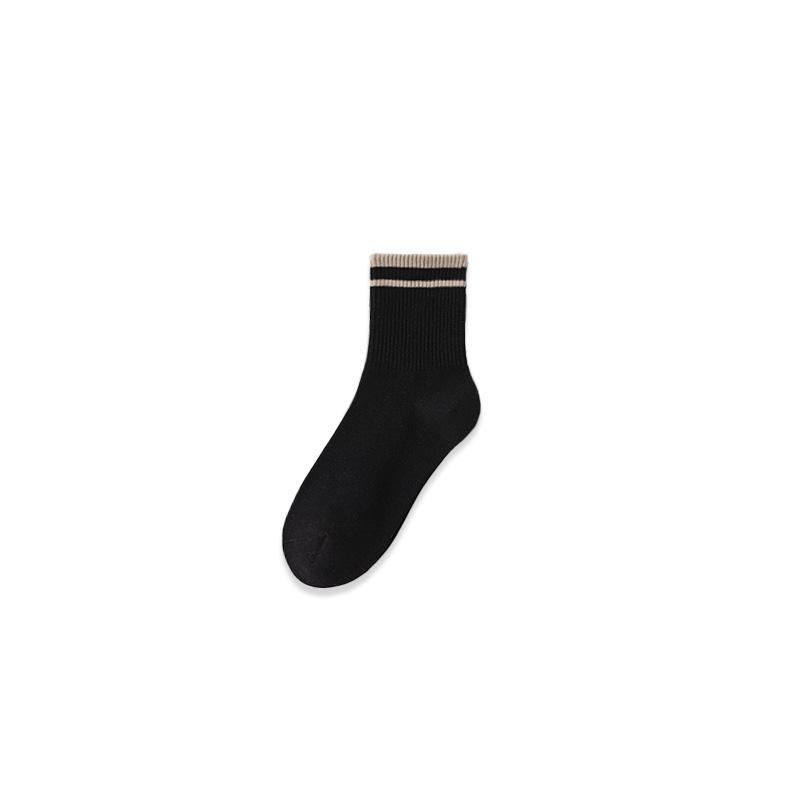 Female Spring and Autumn Parallel Bars College Style Cotton Tube Socks