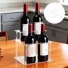 Clear Acrylic Bottle Display Rack with 2 Levels for Showcasing Condiments and Wine