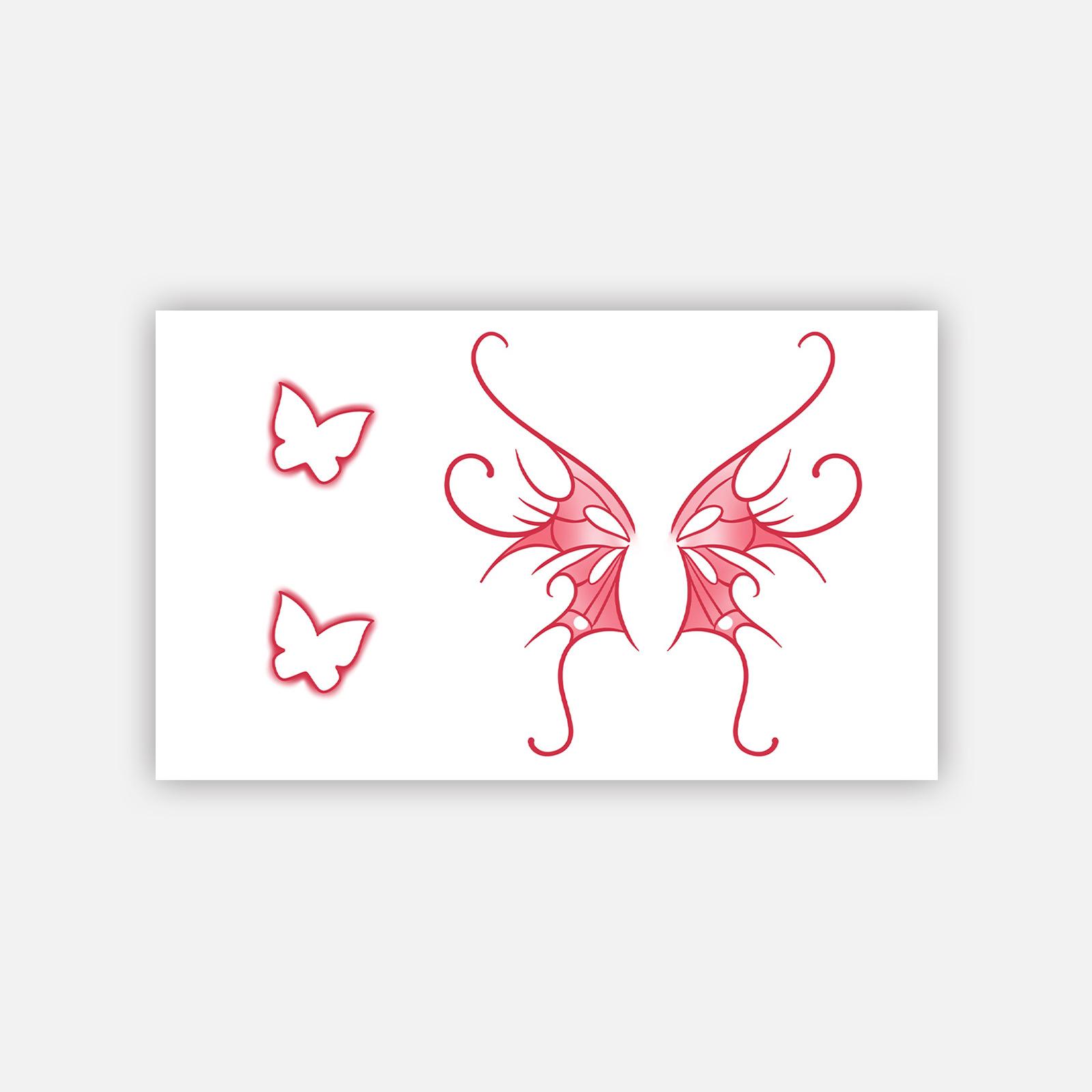 

Bramble Butterfly Tattoo Sticker, Red Line, Long-Lasting Waterproof, Premium Sense Finger Sticker 11*18