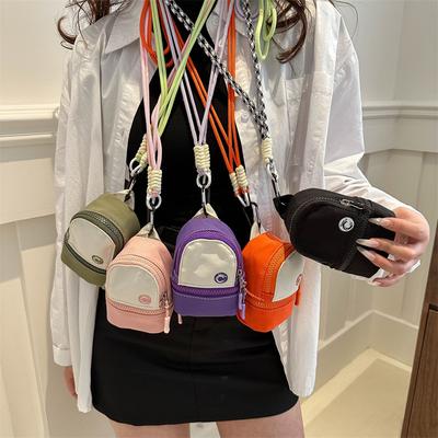 Contrasterende Kleur Schooltas Portemonneetje Mini Sleutelhanger Hanger Draagbare Koptelefoon voor Jongens en Meisjes ID Opbergtas