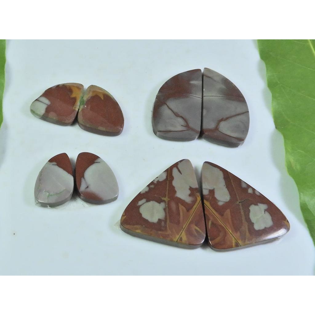 14 - 24 MM Natural Noreena Jasper Matched Pair Mix Loose Gemstone 4 Pair Lot A-162