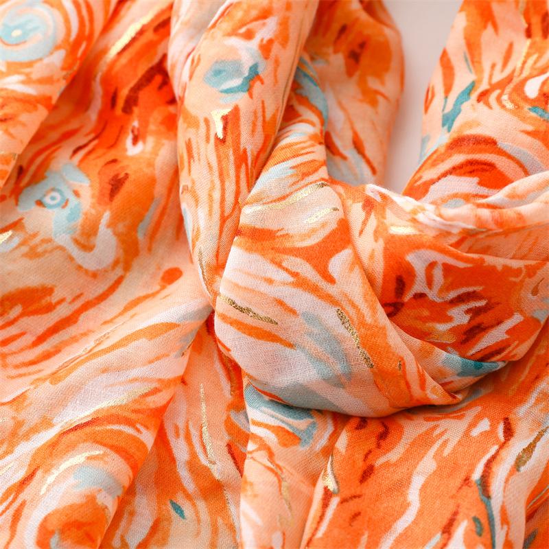 180*88cm Lightweight Scarves for Women Starry Sky Pattern Scarf Shawls Sunscreen Head Shawls Cotton Feeling  Scarves and Wraps for Summer Shawl