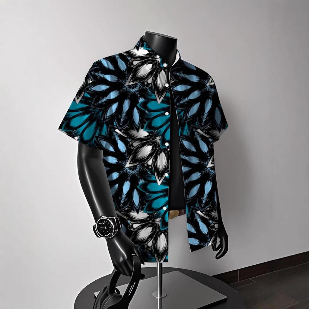 Heren Vintage Hong Kong-Stijl Hawaiiaans Bloemen Korte Mouw Shirt: Trendy Zomerstrandkleding voor Koppels