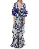 Women's European & American Chiffon Print High Waist Summer Dress - Irregular Hem, Vacation Style, Commuting Trend