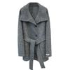 Stand-up collar small double-sided wool coat women's gray autumn and winter coat short niche design new