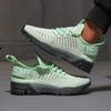 Men Knitted Running Shoes Breathable Cushioned Insoles Adjustable Shoelaces Walking Shoes Comfortable Outdoor Activity Sneakers