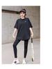 Women's Plus Size Yoga Set: Loose Short Sleeve T-Shirt & Gym Shorts