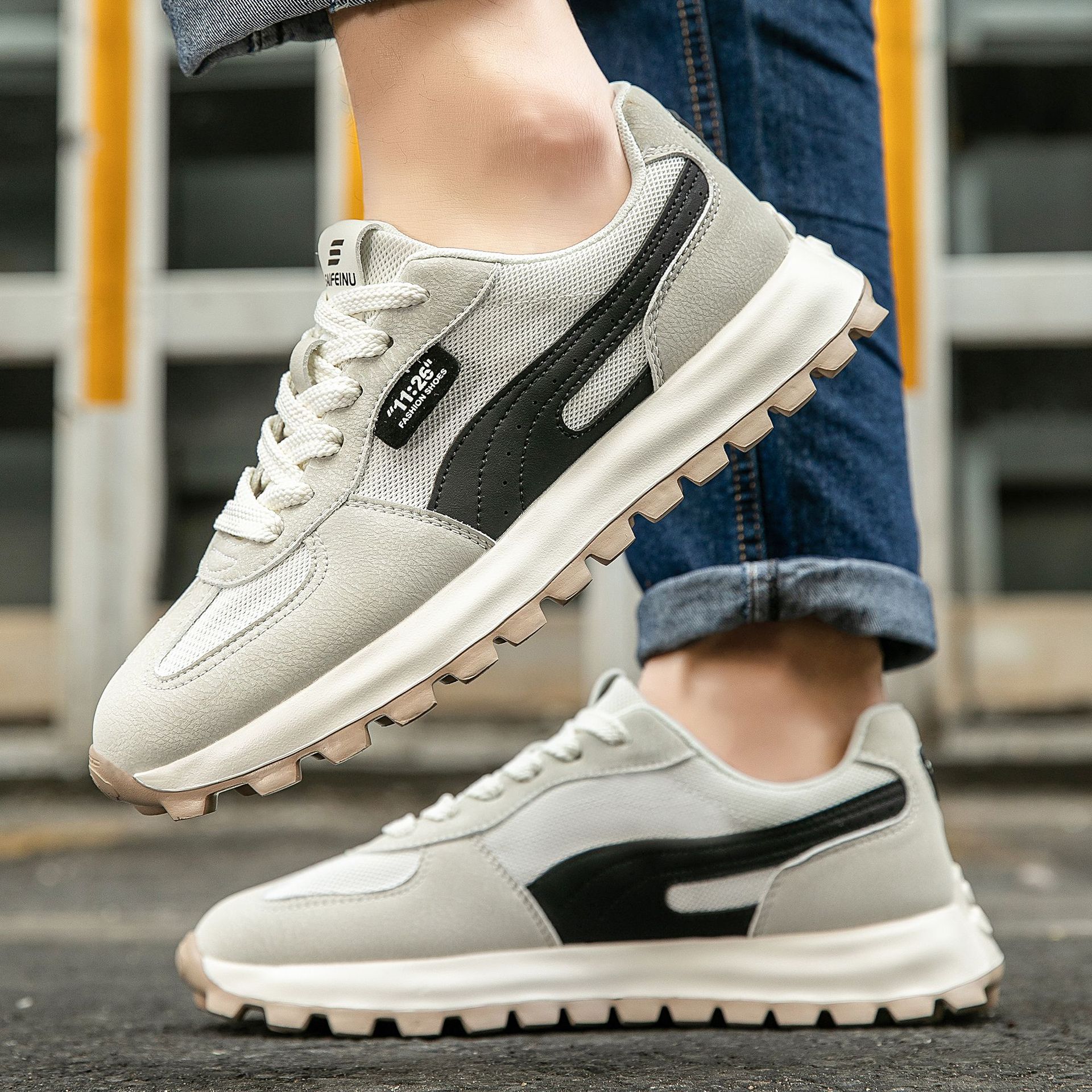 

ins корейская версия обуви Forrest Gump нескользящая мужская обувь весна 2025 новый рост увеличение студент бег спортивная повседневная обувь уличная съемка 44